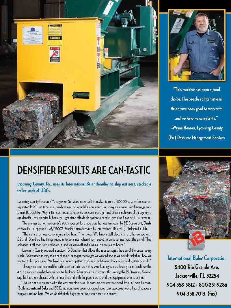 Industrial Baler Testimonial: Densifier Results are Can-Tastic